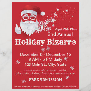 Prospectus 21,6 Cm X 24,94 Cm Hip Santa Claus Papercut sur Red Christmas Event