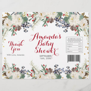 Prospectus 21,6 Cm X 24,94 Cm Hiver Noël Blanc Floral Chip Wrapper