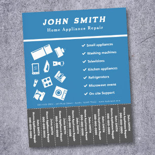 Prospectus 21,6 Cm X 24,94 Cm Home Appliance Réparation Tear Off Strips Circulai