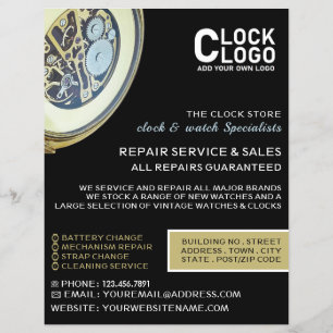 Prospectus 21,6 Cm X 24,94 Cm Horloge Antique, Horologiste Publicité