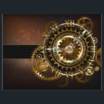Prospectus 21,6 Cm X 24,94 Cm Horloge Steampunk avec engrenages antiques<br><div class="desc">Montres antiques et fantastiques avec engrenages en or et laiton sur fond brun rouillé. Style Steampunk.</div>