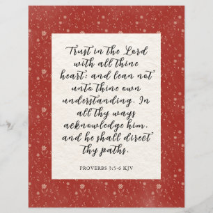 Prospectus 21,6 Cm X 24,94 Cm Image du verset biblique Proverbes 3:5-6 KJV 