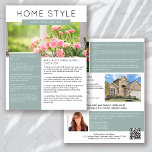 Prospectus 21,6 Cm X 24,94 Cm Immobilier Avril Newsletter Promotion de l'agricul<br><div class="desc">Ce bulletin de marketing immobilier HOME STYLE vous permettra de mieux connaître votre marque et de générer de nouvelles pistes. Le design moderne attirera l'oeil de vos clients potentiels et leur fera savoir que vous êtes l'agent immobilier sympathique et compétent.</div>