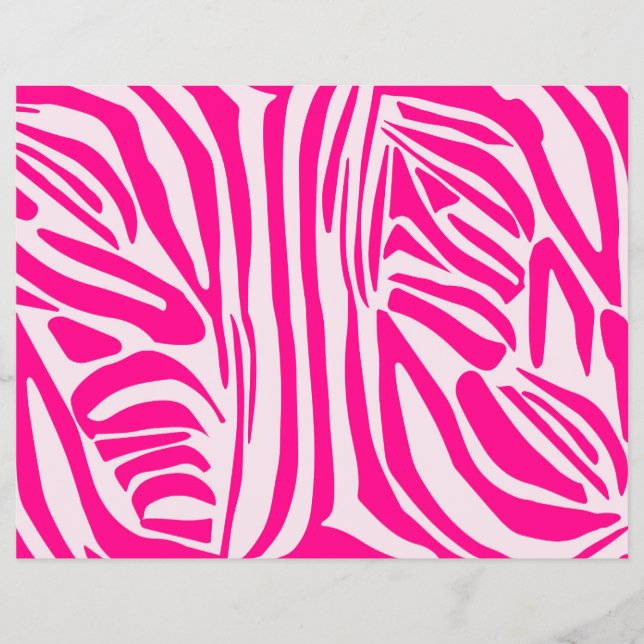 Prospectus 21,6 Cm X 24,94 Cm Impression zèbre rose (Devant)