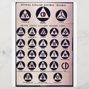 Prospectus 21,6 Cm X 24,94 Cm Insigne officiel de la défense civile
