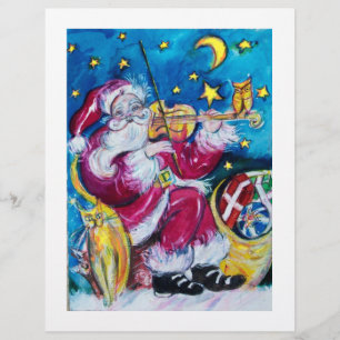 Prospectus 21,6 Cm X 24,94 Cm INSPIRED SANTA VIOLIN PLAYER Christmas