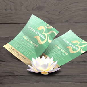 Prospectus 21,6 Cm X 24,94 Cm Instructeur De Méditation De Yoga Studio Om Open H