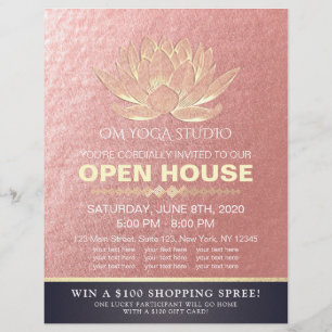 Prospectus 21,6 Cm X 24,94 Cm Instructeur de méditation YOGA Studio Open House L
