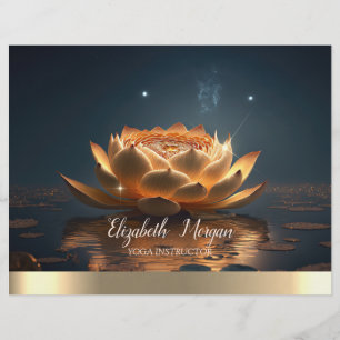 Prospectus 21,6 Cm X 24,94 Cm Instructrice de yoga élégante Lotus Dark