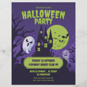 Prospectus 21,6 Cm X 24,94 Cm Invitation à une fête de costume d'Halloween Fête
