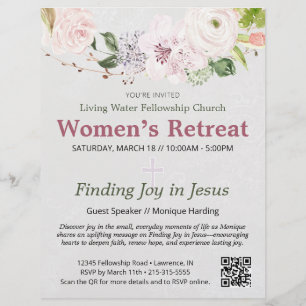 Prospectus 21,6 Cm X 24,94 Cm Invitation au retrait féminin floral de printemps 