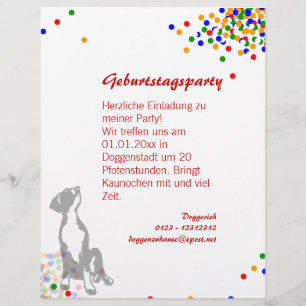 Prospectus 21,6 Cm X 24,94 Cm Invitation d'anniversaire pour enfants Dogue