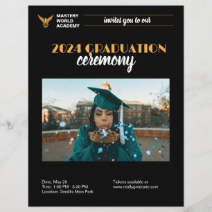 Prospectus 21,6 Cm X 24,94 Cm Invitation de diplôme Faire-part de troisième cycl