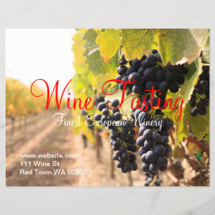 Prospectus 21,6 Cm X 24,94 Cm Invitation de flyer de vignoble de dégustation de