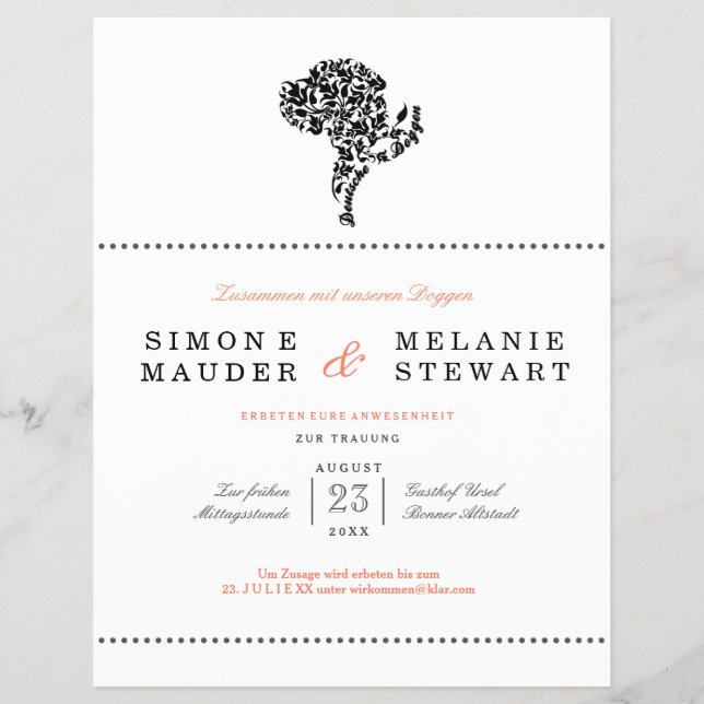 Prospectus 21,6 Cm X 24,94 Cm Invitation de Flyer Deutsche Doggen Illustration (Dos)