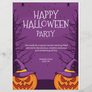 Prospectus 21,6 Cm X 24,94 Cm Invitation d'Halloween modifiable, fête d'Hallowee