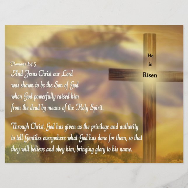 Prospectus 21,6 Cm X 24,94 Cm Is Risen - Religious Easter Bible Verse (Devant)