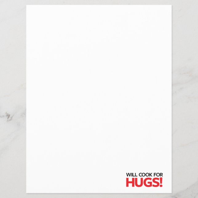 Prospectus 21,6 Cm X 24,94 Cm Je cuisinerai pour des câlins (Devant)