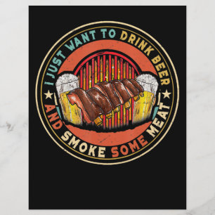 Prospectus 21,6 Cm X 24,94 Cm Je Veux Juste Boire De La Bière Et Fumer Un BBQ De