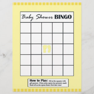 Prospectus 21,6 Cm X 24,94 Cm Jeu de Baby shower double face jaune BINGO/papa