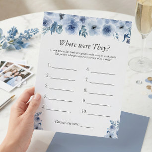 Prospectus 21,6 Cm X 24,94 Cm Jeu de Salle de Mariage Fleurie Bleue Où Étaient-I