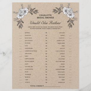 Prospectus 21,6 Cm X 24,94 Cm Jeu de Salle de Mariage Rustique Kraft "Would She