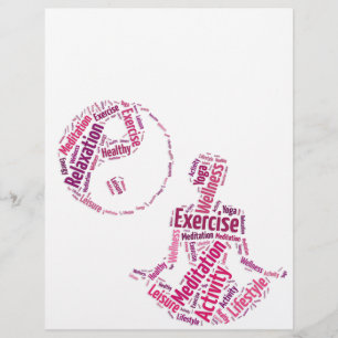 Prospectus 21,6 Cm X 24,94 Cm Jeune fille pratiquant le yoga sous le symbole Yin