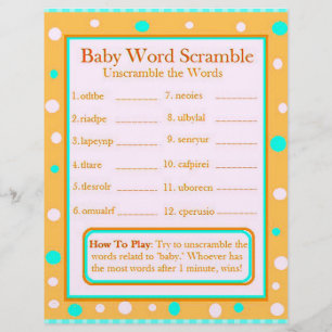Prospectus 21,6 Cm X 24,94 Cm Jeux de Baby Shower Double Face