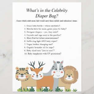 Prospectus 21,6 Cm X 24,94 Cm Jeux de Baby shower Jungle Safari