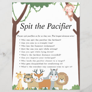 Prospectus 21,6 Cm X 24,94 Cm Jeux de Baby shower Jungle Safari