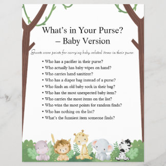 Prospectus 21,6 Cm X 24,94 Cm Jeux de Baby shower Jungle Safari