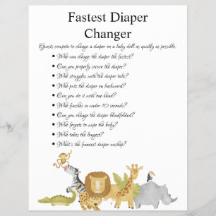 Prospectus 21,6 Cm X 24,94 Cm Jeux de Baby shower Jungle Safari