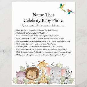 Prospectus 21,6 Cm X 24,94 Cm Jeux de Baby shower Jungle Safari