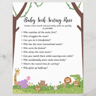 Prospectus 21,6 Cm X 24,94 Cm Jeux de Baby shower Jungle Safari