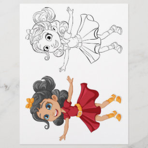 Prospectus 21,6 Cm X 24,94 Cm Jote Cartoon page de coloriage fille de danse