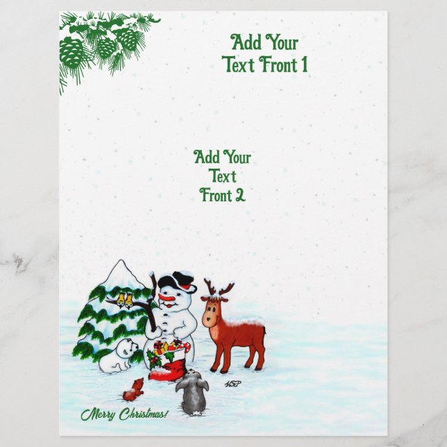 Prospectus 21,6 Cm X 24,94 Cm Joyeux Noël ! Snowman avec amis (Devant)