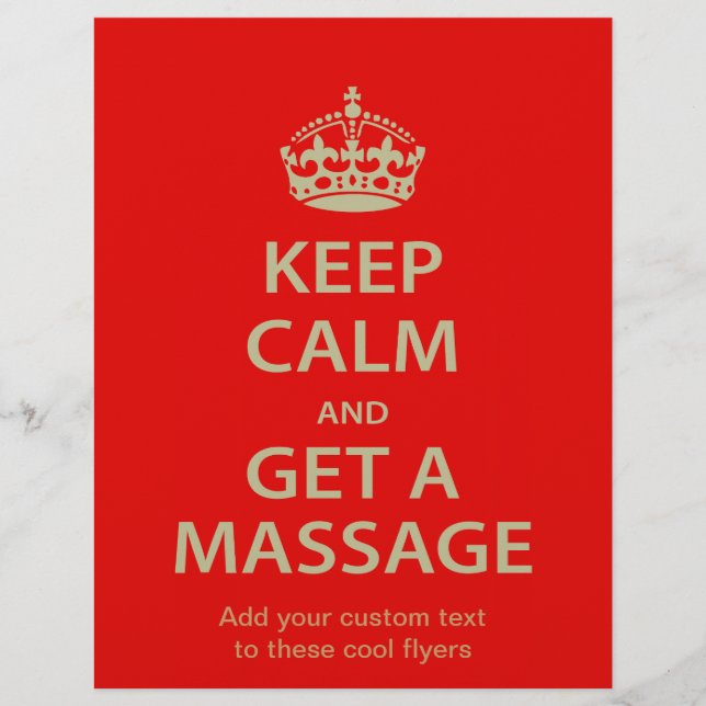 Prospectus 21,6 Cm X 24,94 Cm Keep Calm and Get a massage (Devant)