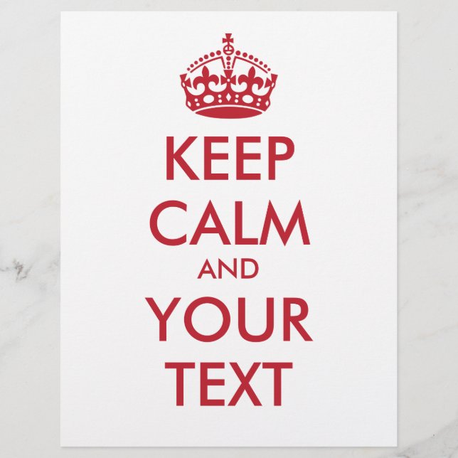 Prospectus 21,6 Cm X 24,94 Cm KEEP CALM and YOUR TEXT (Devant)