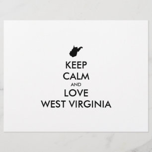 Prospectus 21,6 Cm X 24,94 Cm KEEP CALM et LOVE WEST VIRGINIA