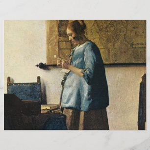 Prospectus 21,6 Cm X 24,94 Cm La Femme en bleu lisant une lettre de Vermeer vers