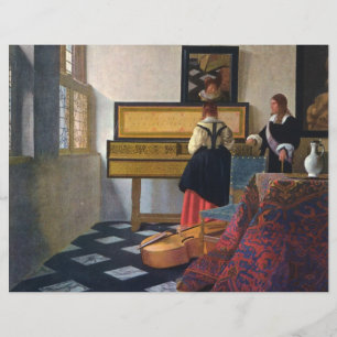Prospectus 21,6 Cm X 24,94 Cm La leçon de musique de Johannes Vermeer (vers 1663