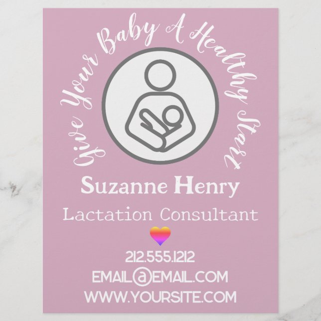 Prospectus 21,6 Cm X 24,94 Cm Lactation Consultant Breastfeeding Rainbow Pink (Devant)