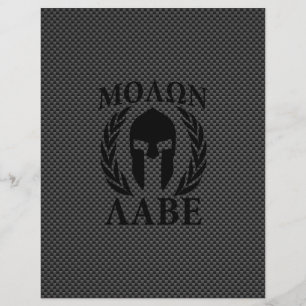 Prospectus 21,6 Cm X 24,94 Cm Lauriers de guerrier Molon Labe sur carbone noir