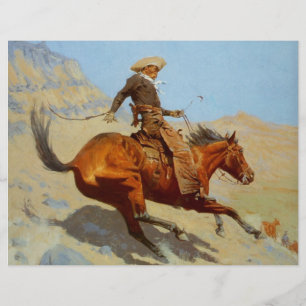 Prospectus 21,6 Cm X 24,94 Cm Le Cowboy de Frederic Remington (1902)