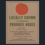 Prospectus 21,6 Cm X 24,94 Cm Le marché des producteurs de tomates locales<br><div class="desc">Illustration d'une tomate rouge au-dessus d'un arrière - plan inspiré par le carton,  avec du texte vert et noir et un fini noir.</div>