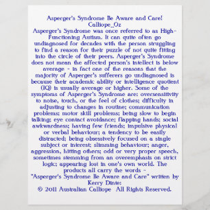 Prospectus 21,6 Cm X 24,94 Cm Le syndrome d'Asperger Soyez conscient et attentio