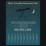 Prospectus 21,6 Cm X 24,94 Cm Le télescope et les étoiles du Club d'astronomie e<br><div class="desc">Faites la promotion de votre club d'observation vedette ou d'astronomie avec ce prospectus facile à customiser. Il présente l'illustration d'un télescope posé contre un arrière - plan bleu nuit aux étoiles et une lune au-dessus de jaune pâle. Votre texte apparaît également en jaune pâle, avec beaucoup d'espace pour ajouter des...</div>