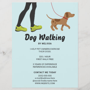 Prospectus 21,6 Cm X 24,94 Cm Legs And A Cute Brown Dog - Dog Walking Business