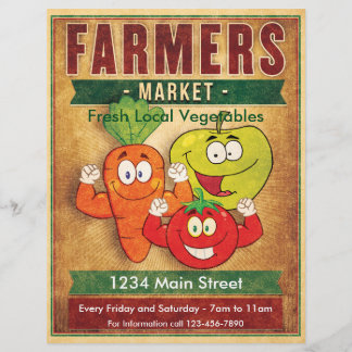Prospectus 21,6 Cm X 24,94 Cm Légumes locaux frais du marché des agriculteurs