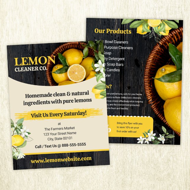 Prospectus 21,6 Cm X 24,94 Cm Lemons Flyer Template (Créateur téléchargé)